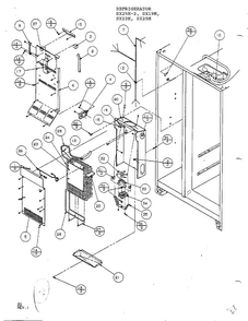 Freezer Evaporator And Air Handling Diagram and Parts List for SX22M  Amana Refrigerator