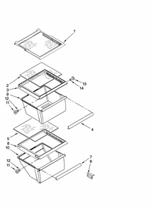 Refrigerator Shelf Parts Diagram and Parts List for MSD2242VES00  Maytag Refrigerator
