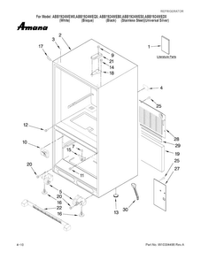 Cabinet Parts Diagram and Parts List for ABB1924WEB0  Amana Refrigerator
