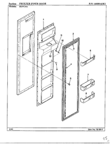 Freezer Inner Door Diagram and Parts List for 24712  Maytag Refrigerator