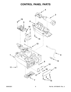 Control Panel Parts Diagram and Parts List for JUIFN15HX01  Maytag Ice Maker