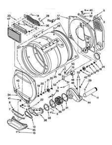 Dryer Bulkhead Parts Diagram and Parts List for MGT3800XW1  Maytag Washer Dryer Combo