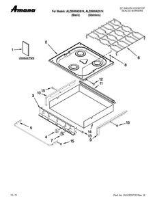 Cooktop Parts Diagram and Parts List for ALZ8580ADS14  Amana Range