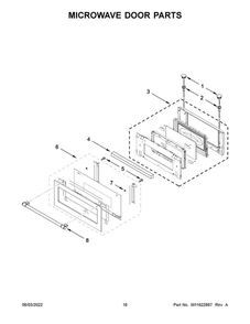 Microwave Door Parts Diagram and Parts List for MMW9730FZ20  Maytag Microwave Oven Combo