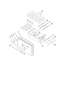 Freezer Door Parts Diagram and Parts List for JFI2589AEP2  Jenn-Air Refrigerator