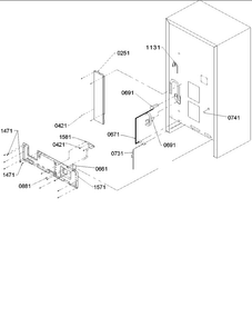 Cabinet Back Diagram and Parts List for BRF20VE-P1321303WE  Amana Refrigerator