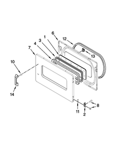 Door Parts Diagram and Parts List for MLE24PRAYW2  Maytag Dryer