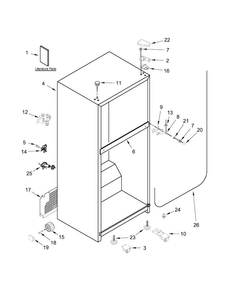 Cabinet Parts Diagram and Parts List for MRT118FZEE00  Maytag Refrigerator