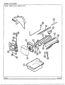 Ice Maker Diagram and Parts List for 21123-0  Admiral Refrigerator