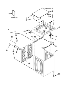 Top And Cabinet Parts Diagram and Parts List for NTW4701BQ0  Amana Washer