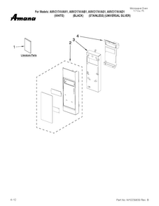 Control Panel Parts Diagram and Parts List for AMV2174VAS1  Amana Microwave