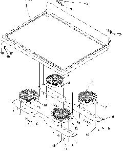 Main Top Diagram and Parts List for ARTC8600E P1143434NE Amana Range