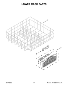 Lower Rack Parts Diagram and Parts List for MDB7959SKZ1  Maytag Dishwasher