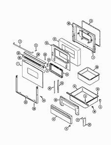 Door/drawer Diagram and Parts List for CRE9830BCR  Maytag Range