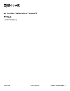 Cover Sheet Diagram and Parts List for JGD8345ADB22  Jenn-Air Cooktop