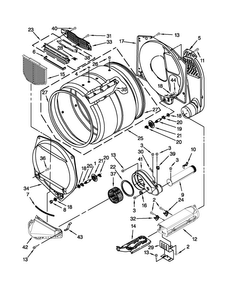 Bulkhead Parts Diagram and Parts List for MDE18CSAGW0  Maytag Dryer