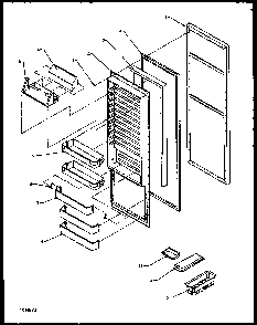 Refrigerator Door Diagram and Parts List for 2599CIWEL-P1170601WL  Amana Refrigerator