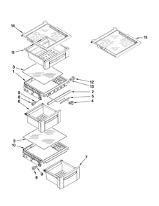 Refrigerator Shelf Parts Diagram and Parts List for MSD2578VEW00  Maytag Refrigerator
