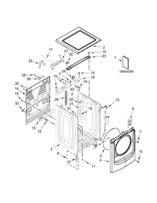 Part Location Diagram of W10846340 Whirlpool PANEL