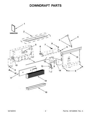 Downdraft Parts Diagram and Parts List for JVD0303GS0  Maytag Range Hood