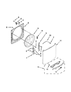 Door Parts Diagram and Parts List for MHW7000AG2  Maytag Washer