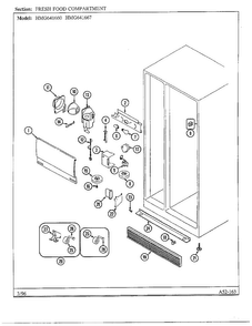 Fresh Food Compartment Diagram and Parts List for HMG-641670  Admiral Refrigerator