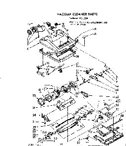 Nozzle And Motor Assembly Diagram and Parts List for 11635800  Kenmore Upright Vacuum