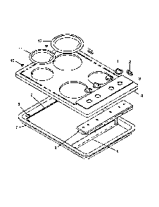 Main Top Assembly Diagram and Parts List for AKR30E-P1131550NE  Amana Cooktop