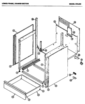 03 - LOWER FRAME Diagram and Parts List for 970000  Maytag Range