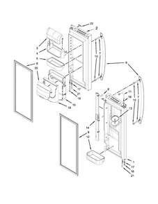 Refrigerator Door Parts Diagram and Parts List for MFI2269VEB10  Maytag Refrigerator