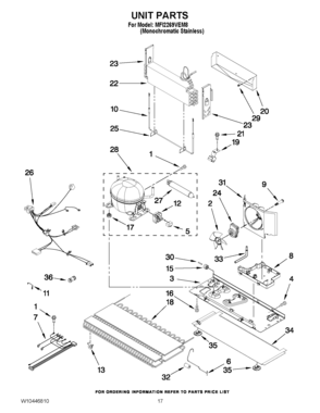 10 - UNIT PARTS Diagram and Parts List for MFI2269VEM8  Maytag Refrigerator