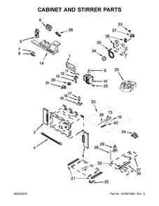 Cabinet And Stirrer Parts Diagram and Parts List for JMW3430DS02  Jenn-Air Microwave