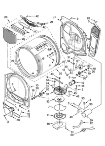 Bulkhead Parts Diagram and Parts List for MGDB700VQ0  Maytag Dryer