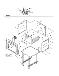 Main Front Diagram and Parts List for AOCS2740E-P1132369NE  Amana Wall Oven