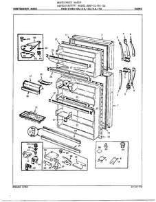 Doors/miscellaneous Diagram and Parts List for 21484-OA  Admiral Refrigerator