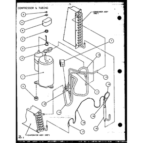 Compressor & Tubing 6 Diagram and Parts List for PTH12400ER P9872129R Amana Air Conditioner