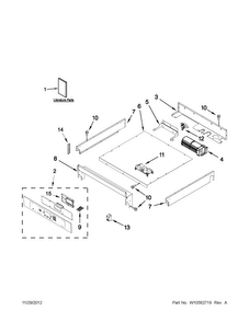Control Panel Parts Diagram and Parts List for JJW2427WB02  Jenn-Air Wall Oven