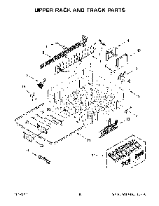 Upper Rack And Track Parts Diagram and Parts List for 66512793K314  Kenmore Dishwasher