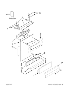 Door Panel Parts Diagram and Parts List for JDB8500AWY1  Jenn-Air Dishwasher