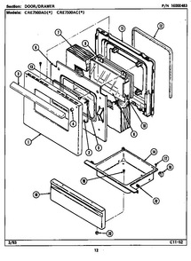 Door/drawer Diagram and Parts List for CRE7500ADA  Maytag Range
