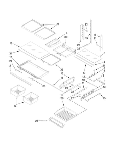 Part Location Diagram of W10231487 Whirlpool TRIM-SHELF