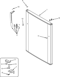 Fresh Food Outer Door Diagram and Parts List for GT2183PEKW  Maytag Refrigerator