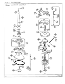 Transmission-series 10 Diagram and Parts List for 6757A77  Norge Washer