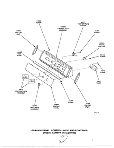 Graphic Panel/control Hood And Controls Page 4 Diagram and Parts List for 7493-LEM437  Amana Dryer