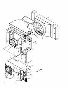 Center Partition Assembly/controls Diagram and Parts List for RE18010C2D REV C Amana Air Conditioner
