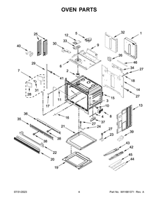Oven Parts Diagram and Parts List for JJW2827LM01  Jenn-Air Wall Oven