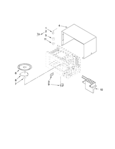 Microwave Oven Cavity Parts Diagram and Parts List for AMC5143AAW14  Amana Microwave