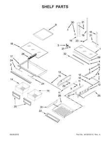 Shelf Parts Diagram and Parts List for MFI2269FRB00  Maytag Refrigerator