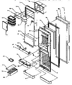 Refrigerator Door Diagram and Parts List for SXD25A-P1162436W  Amana Refrigerator