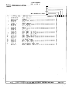 Fresh Food Door Page 2 Diagram and Parts List for 18090-0F  Admiral Refrigerator